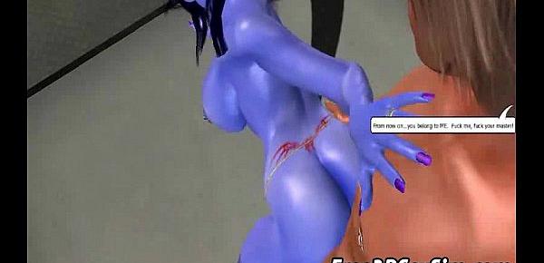  Big breasted 3D avatar alien getting fucked hard